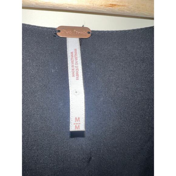 Free People Date Night Mini Women's Dress A-Line Black Dot Floral Medium Boho - Picture 4 of 5